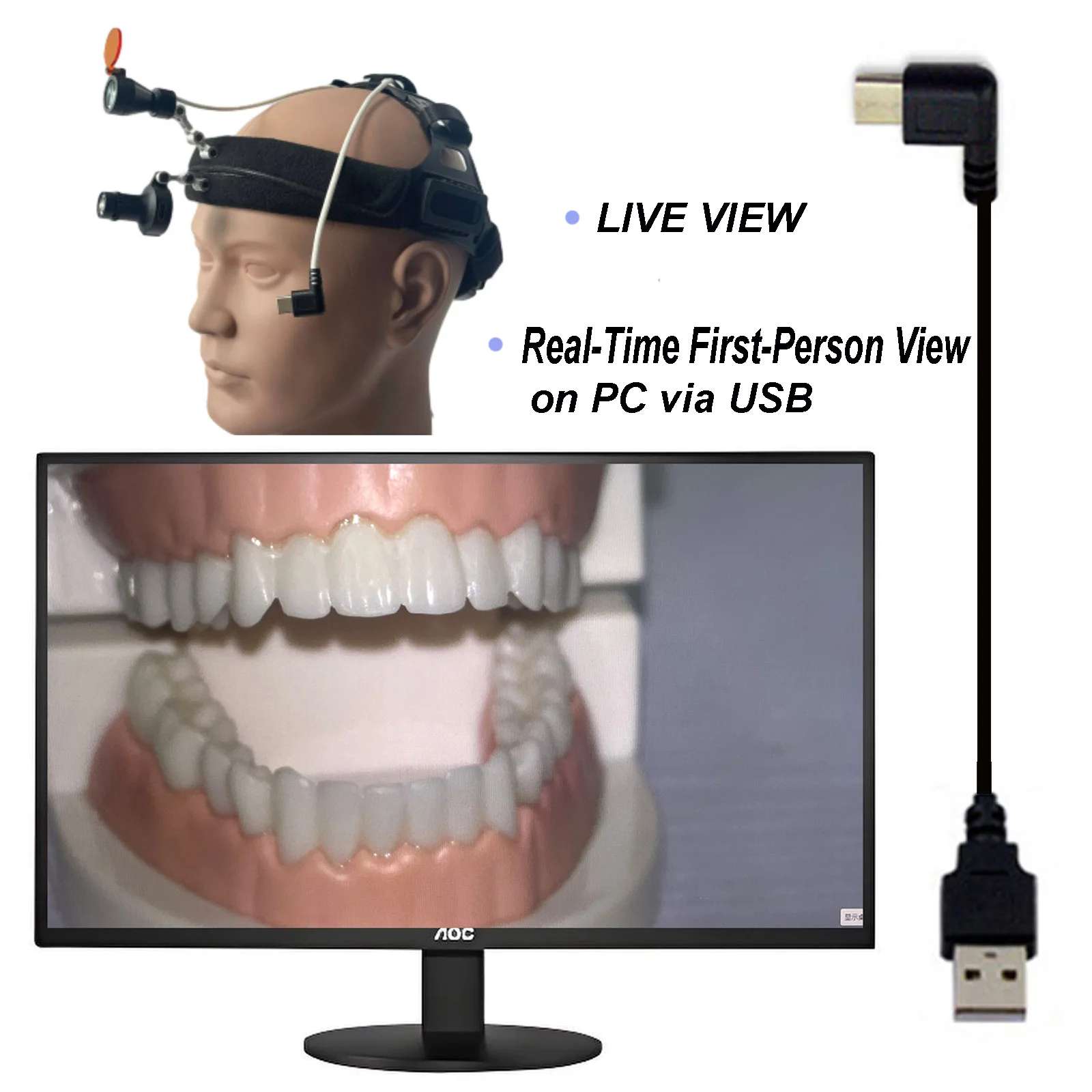 4K USB POV Webcam First-Person Wearable Camera for Medical Teaching Lab Inspection Repair Work