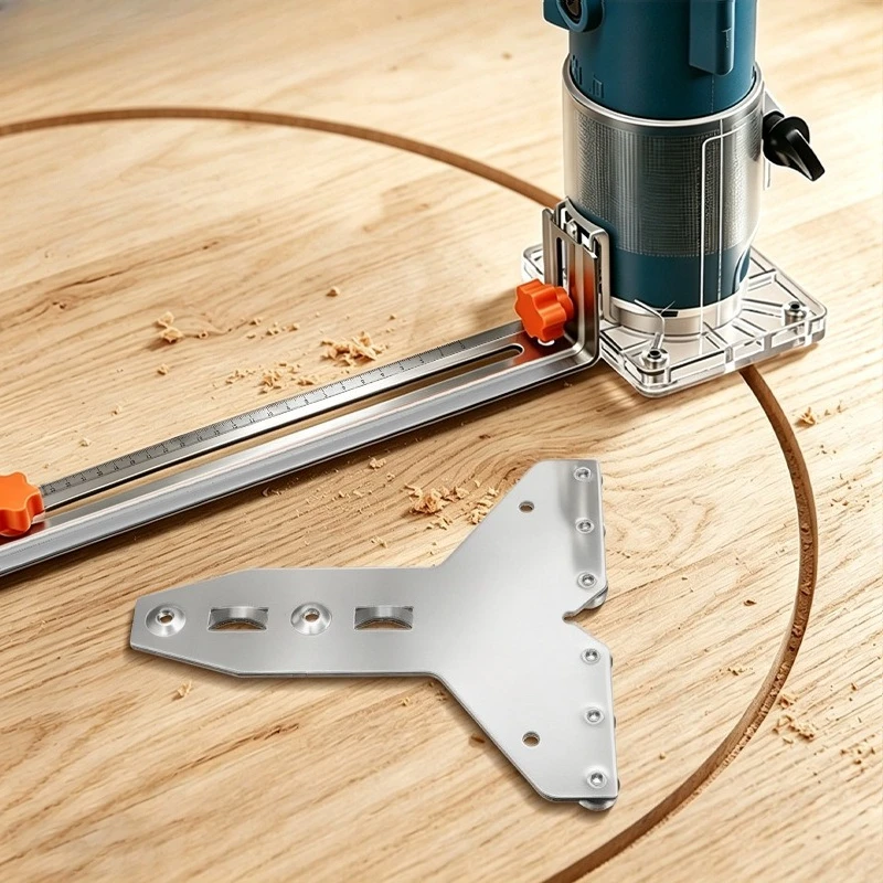 Woodworking milling round tool opening arc right angle slotting positioning scribing auxiliary backing tool