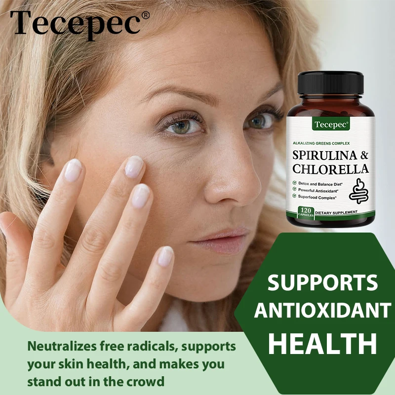 Spirulina & Chlorella 2300 Mg - Detox, Energy, Digestion & Powerful Antioxidant - Super Greens Complex Nutritional Supplement