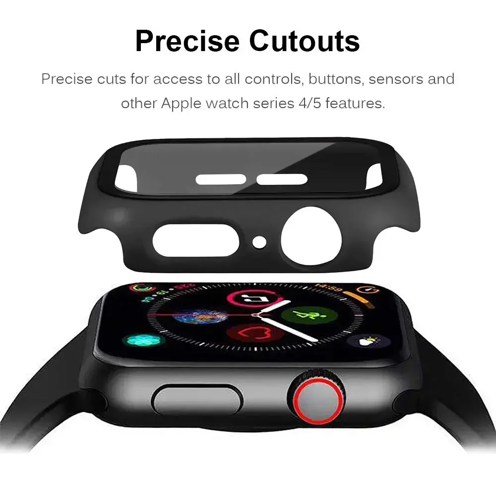 Case For Apple Watch series 7 8 41mm 45mm 38/42 band Accessories bumper Screen Protector Glass+cover iWatch 6 5 4 3 SE 44mm 40mm