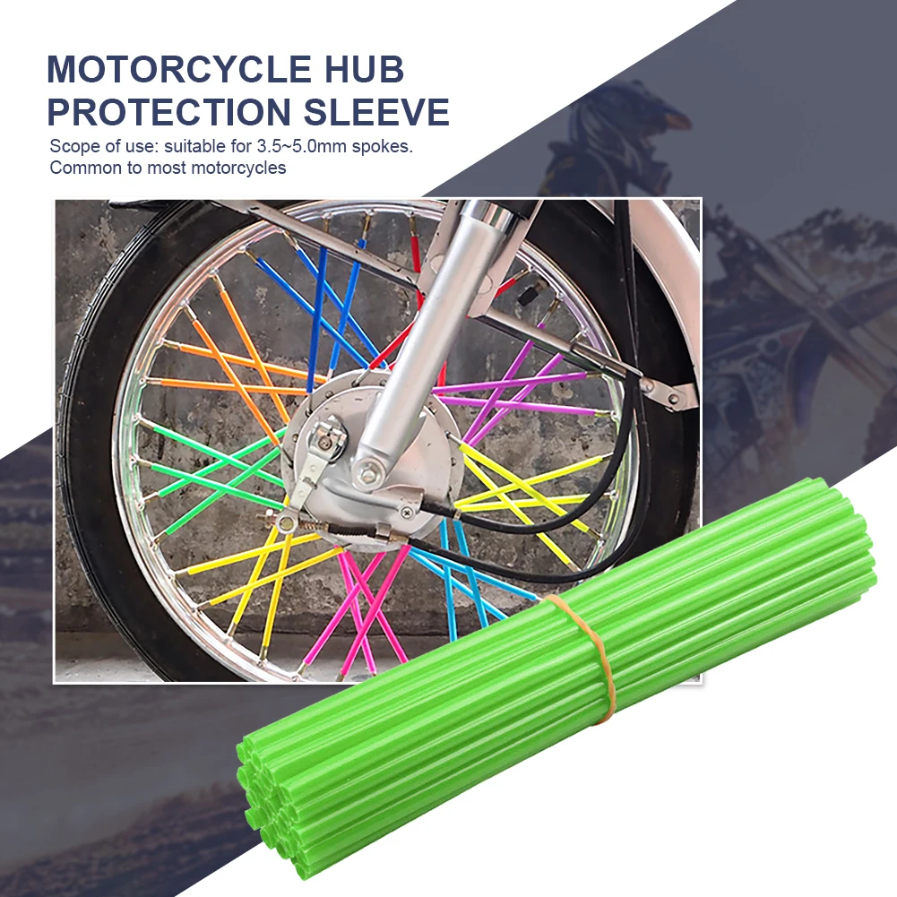 72pcs Motocross Wheel Wraps White Red Orange Pitbike Wheel Spoke Cover ABS for Cross-Country Motorcycle for Universal Motorcycle