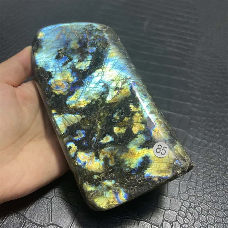 1310g Natural Blue Colorful Yellow Labradorite Freeform Crystal Healing Stone for Home Decor Spiritual Luck