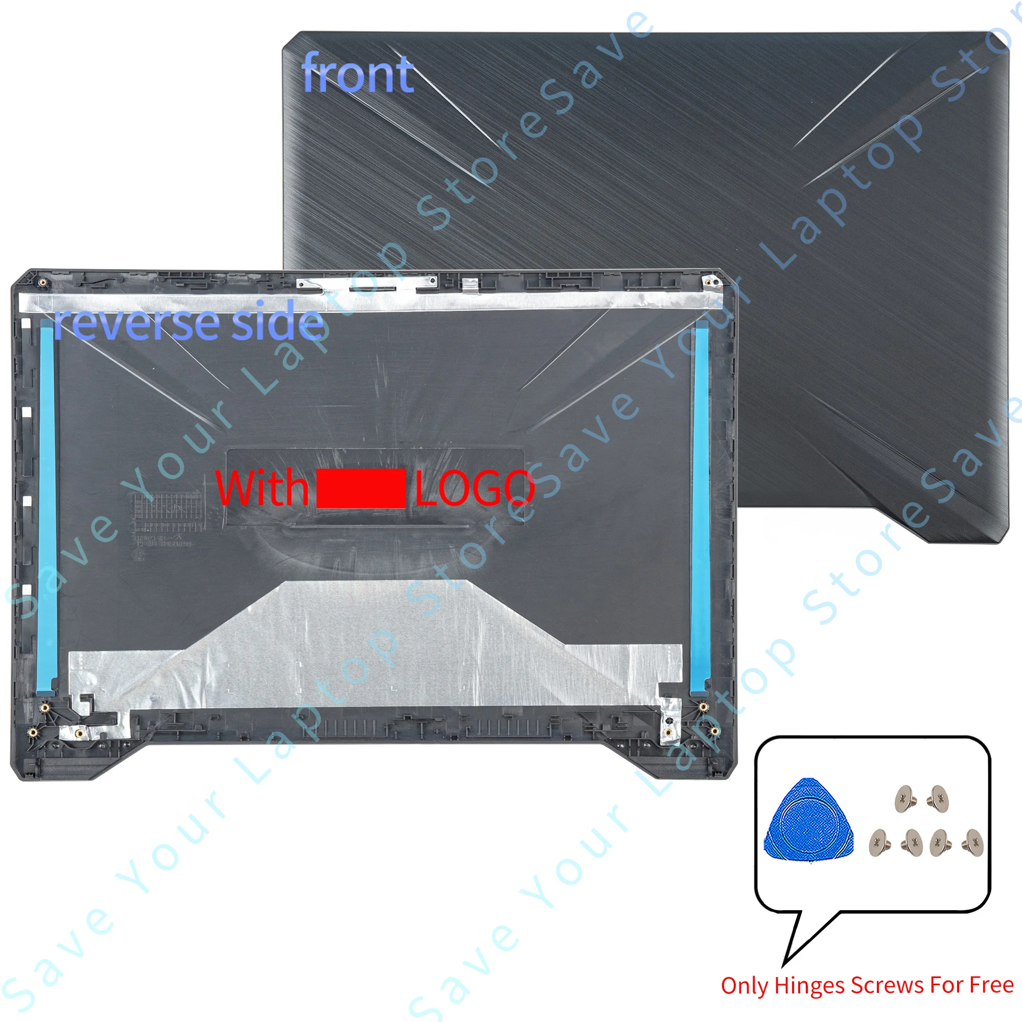 Imagem -02 - Portátil para Tuf Gaming Fx86 Fx505 Fx86f s Fx95 Fx505g Fx505gd Fx505d Tampa Traseira do Lcd Moldura Dobradiças Substituição 156 Peças do