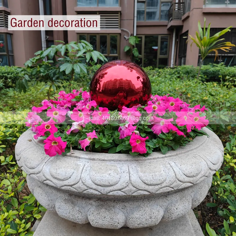 Stainless Steel red Hollow Decorative Ball, Hanging Ornaments, Mirror Metal Ball, Christmas Shop, 25mm-500mm Diameter