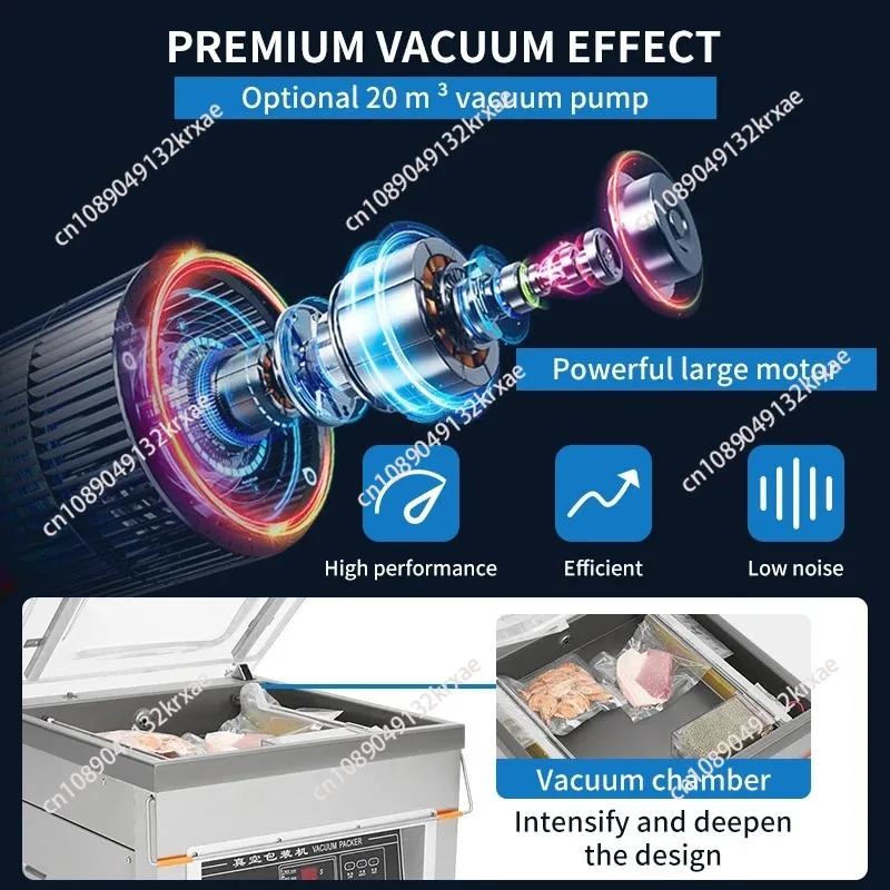Electric DZ600 Metal Vacuum Sealer System Food Vacuum Foil Pouch Packing Machine with Extended Seal Length Electric Driven
