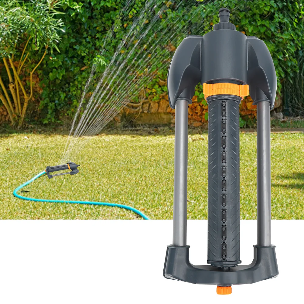20‑Hole Garden Sprinkler Metal Base Lawn Rotating Oscillating Sprinkler Adjustable Spray Angle