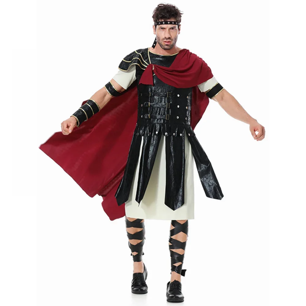 Medieval Roman Royal Knight Spartan Warrior Cosplay Halloween Costume For Men Adult Carnival European Gladiators Soldier Cloak