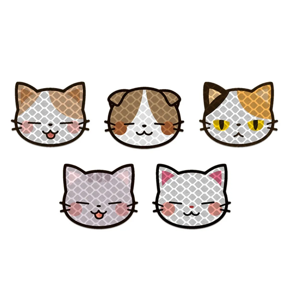 Decoration Stickers Cartoon Cat Reflective Stickers Self-Adhesive Waterproof Motorcycle Helmet Stickers Cat Style