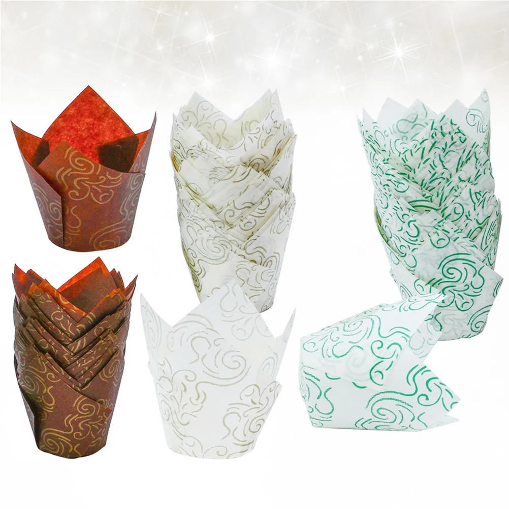 

150pcs Paper Cupcake Wrappers Disposable Cake Bread Snack Holders Party Wedding Baby Shower Bakery Bulk Food Packaging For Cakes