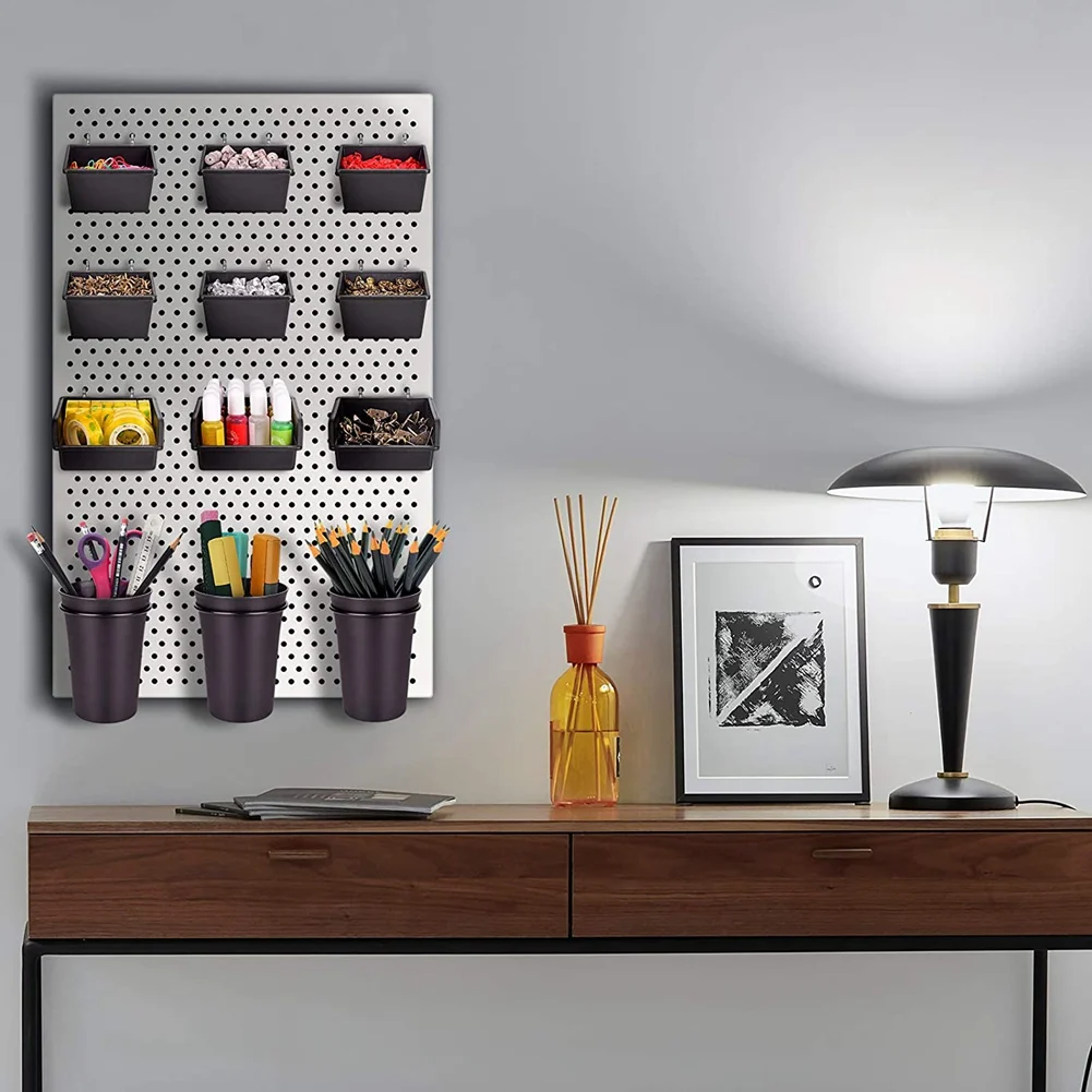 A84X-Pegboard Bins Peg Board Cups With Hooks & Loops 12 Pack,Assortment Organizer Accessory,Tools Storage Arrange System Kit
