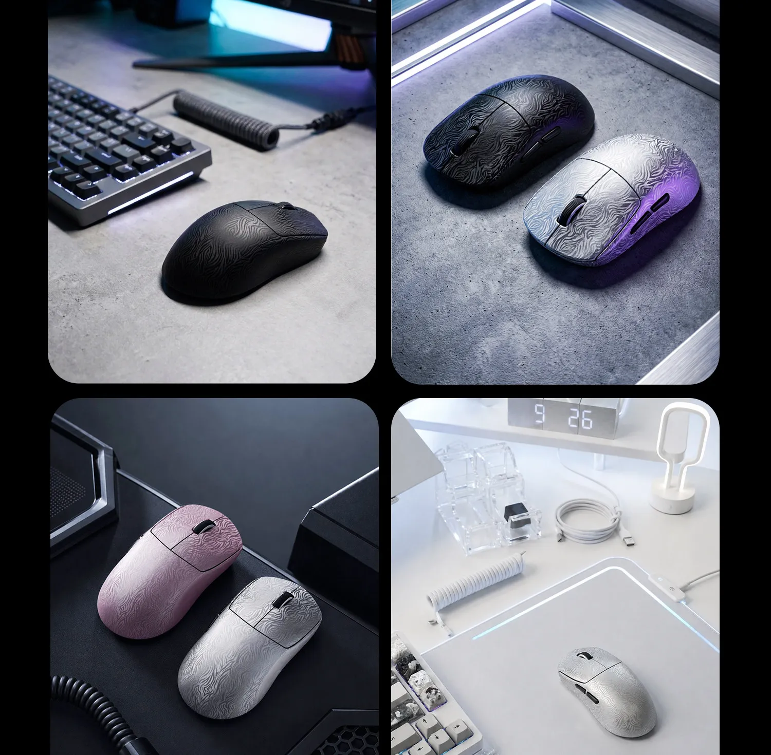 VICTKONG RZ01 Wireless Mouse Three Mode PAW3311/PAW3315 Sensor Lightweight Design Composite Carbon Fiber E-sports Gamer Mouse