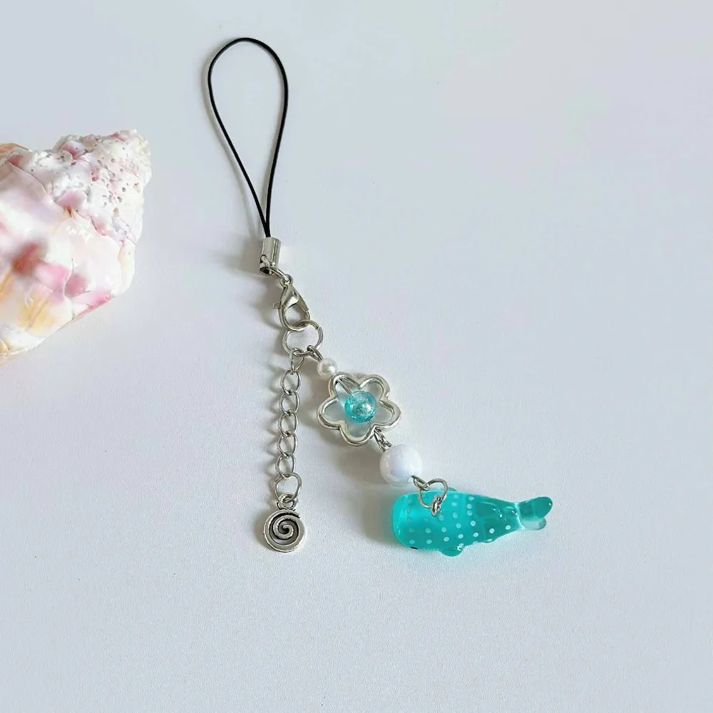 

Ocean Theme Mobile Phone Chain Y2k Unique Marine Animal Shark Phone Charm Handmade Cellphone Strap Phone Lanyard
