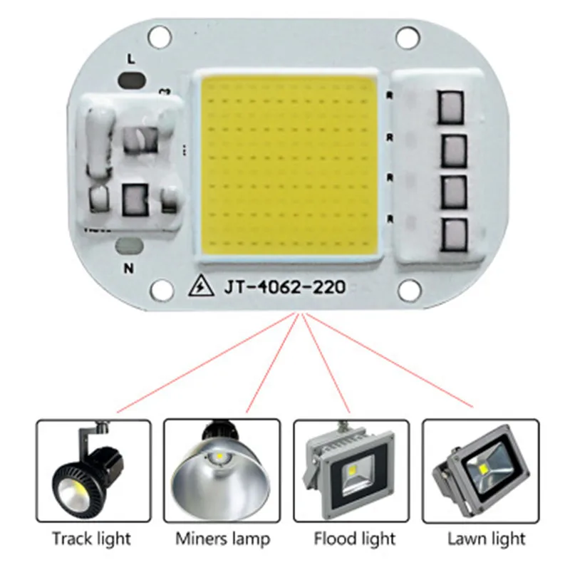 LED COB Smart IC Chip Free Driver COB Light Source High Pressure LED Chip AC 220V LED Lamp 10W 20W 30W 50W red green blue color