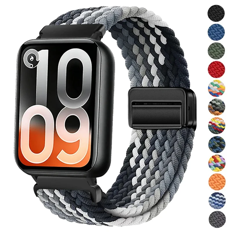 Nylon Braided Strap For Xiaomi Mi Band 10 Pro 9 Pro 8 Pro Magnetic Replacement Correa Bracelet For Redmi Watch 4 5 6 Wristband