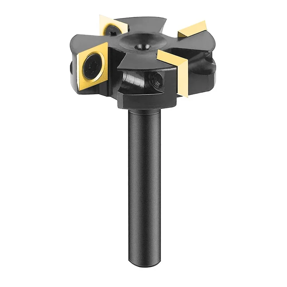 Router Bit Carbide 4 Flute 40mm Cutting Diameter 8mm Shank for Levelling Resurfacing and Edge Work on Wooden Panels