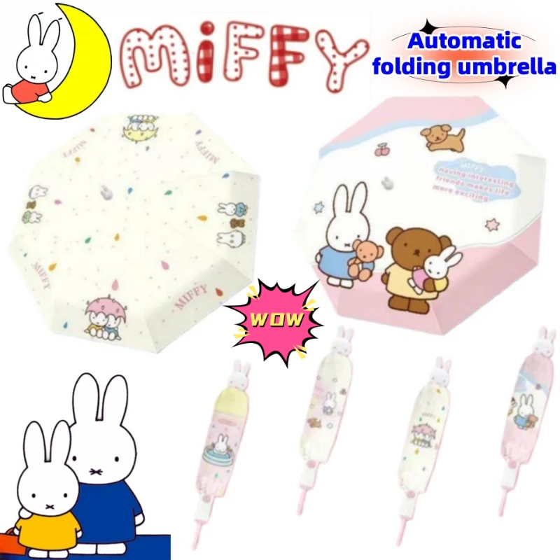 

Miffy Anime Merchandise Two-Dimensional Automatic Umbrella Cartoon Cute Dual-Purpose Folding Umbrella for Sunny and Rainy Days