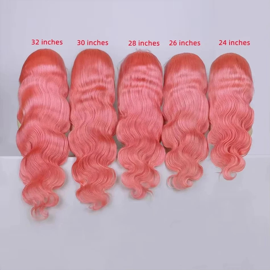 HD 220% Body Wave 13x4 13x6 Hd Lace Frontal Wig Water Wave PrePlucked Colored Lace Front Pink Wig Human Hair Wigs For Women