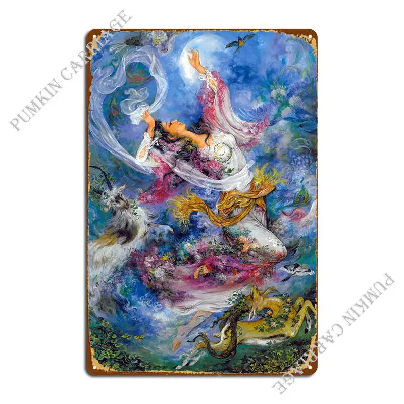 Morning Blossom Farshchian Metal Plaque Poster Painting Pub Designing Wall Decor Printing Tin Sign Poster