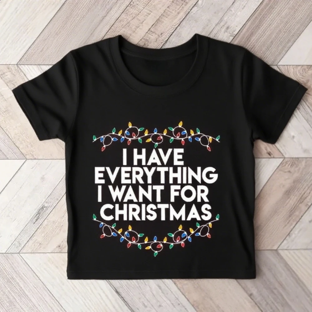 Ho tutto quello che voglio per Natale, mi sono tutto Tshirt Camicia natalizia abbinata Festa di Natale Coppia Tee Uomo Donna T