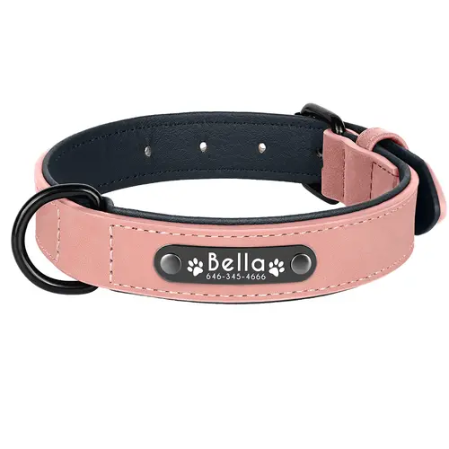 Dog Collars Personalized Custom Leather Dog Collar Name ID Tags For Small Medium Large Dogs Pitbull Bulldog Beagle Correa Perro - Image 11