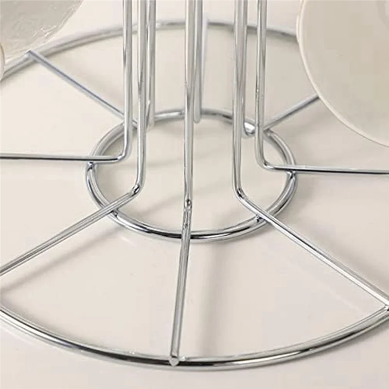 

J1UL1N Cup Drying Rack With 8 Hooks Drainer Mug Tree Mug Organizer For Home Desktop, Easy To Use Durable Fine Workmanship