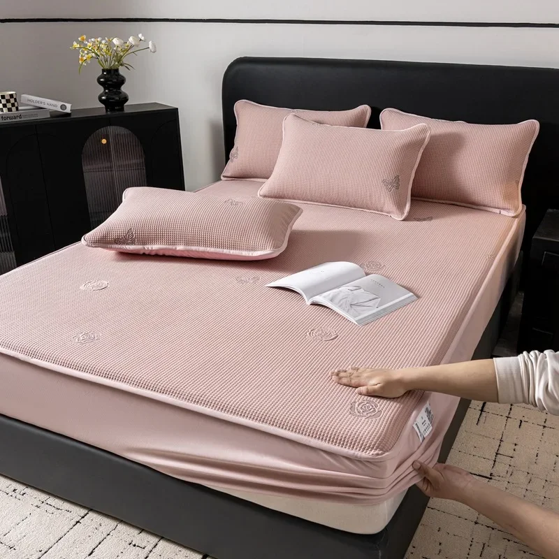 Summer PE 100% Medium Molecular Cooling Mat Ice Fitted sheet Air Conditioning Mat Jacquard Three-piece Set
