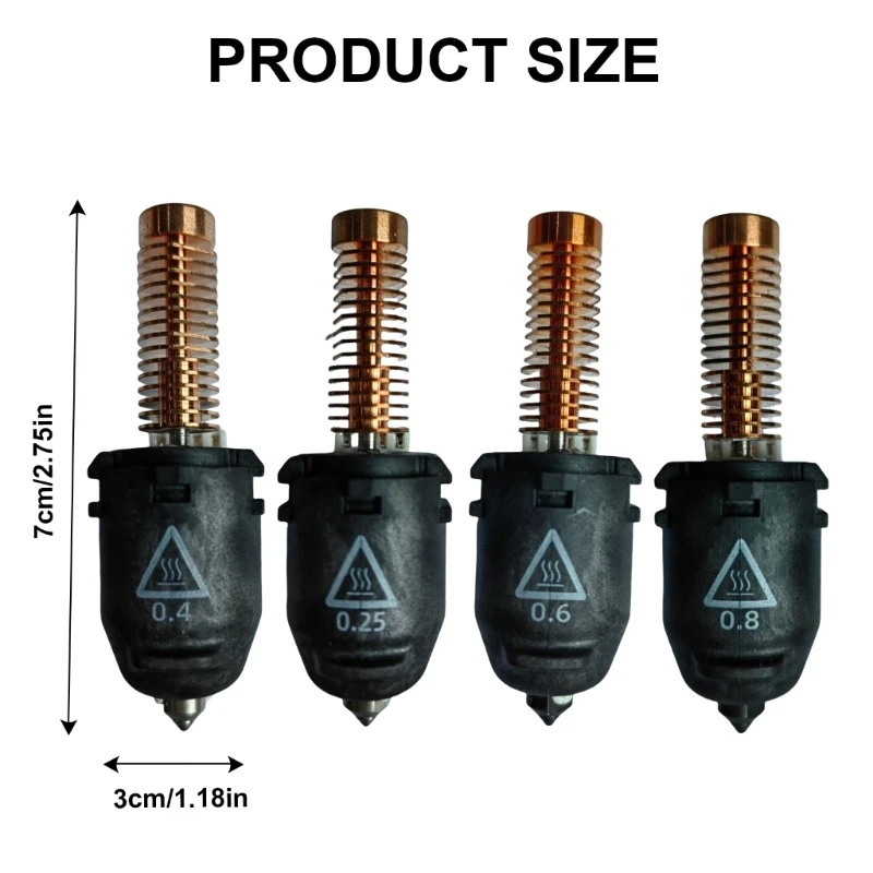 3D Printer Nozzle, 0.25/0.4/0.6/0.8mm High For AD5M 5M Printers