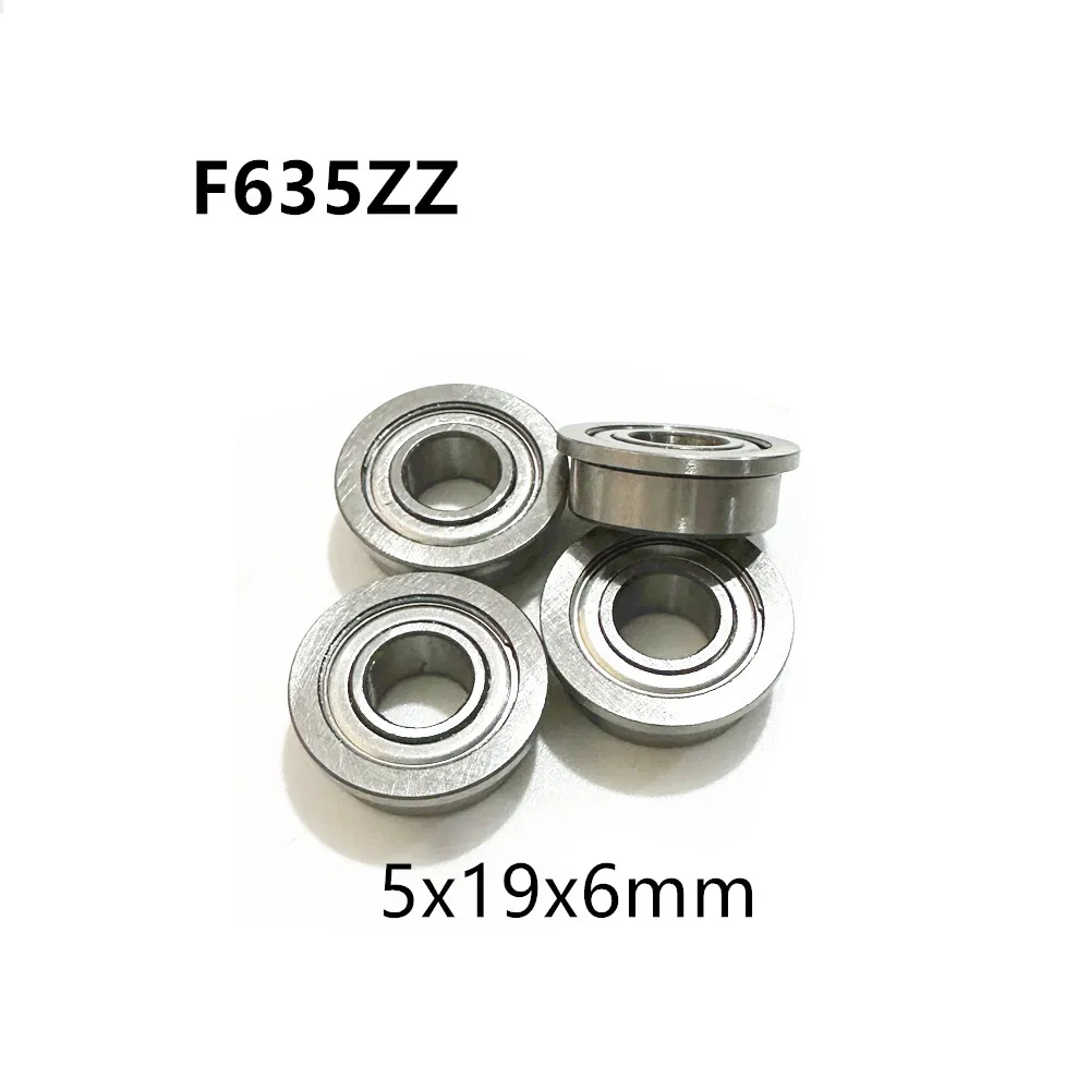 F635ZZ 5x19x6mm Flange Bearings Miniature Deep Groove Ball Bearing With Lip