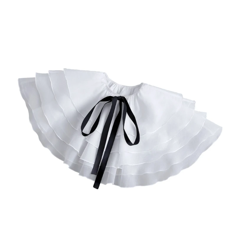 573B Fashion Cascaded Detachable Collar Breathable Neckwear Removeable Collar Shawl W