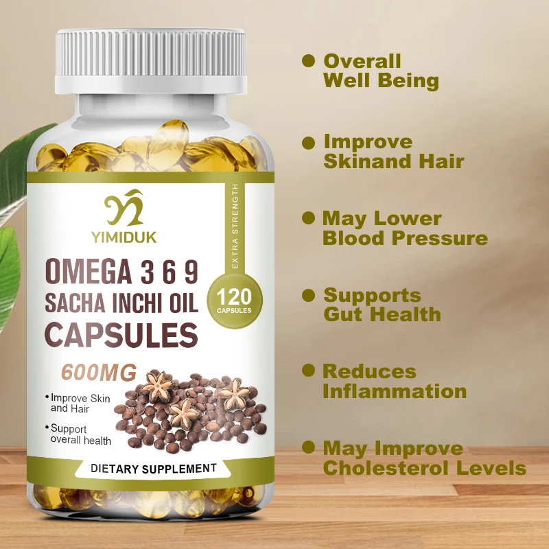 

Sacha Inchi Capsules Original Seed Oil Support Heart, Brain & Blood Pressure Health, Joint, Easy-to-Swallow Softgels