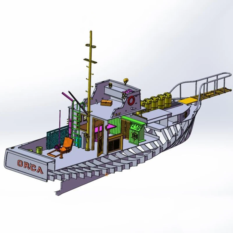 1/12 RC 선박 130cm 목재 구조 시뮬레이션 오르카 원격 조종 낚시 보트 3D 프린팅 디테일 RC 보트 모델 키트 선박 장난감