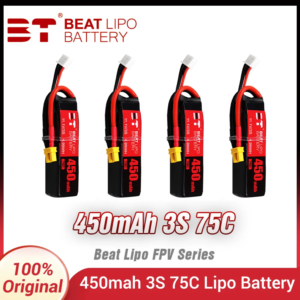 BEAT 3S 450mAh 75C 11,1V LiPo Akku XT30 für Betafpv Pavo20 Pro RC Quadcopter FPV Racing Drone