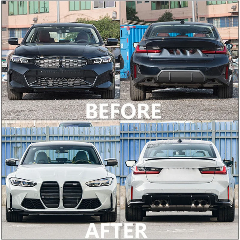 High Quality Full Replacement Tuning Front Rear Bumper Body Kit with Clips for 3 Series G20 M3 M4 2023+