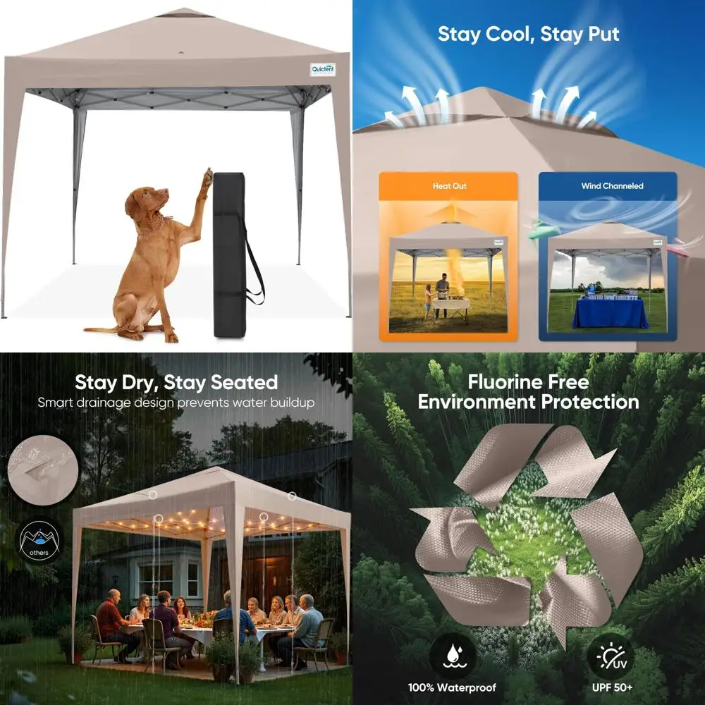 

Instant 10x10 Pop-Up Canopy Tent, Waterproof and UV-Protected Gazebo, Portable and Compact for Outdoor Use, Ideal for 1 Person,