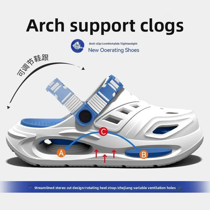 Thick-soled hole shoes men's summer outdoor bag head slippers sports cool slippers non-slip beach sandals
