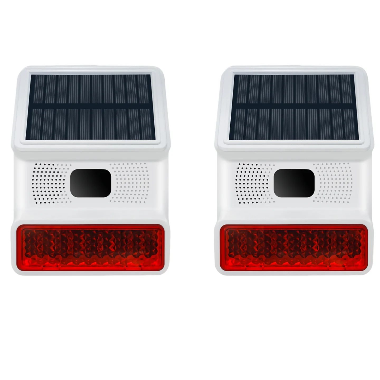 Solar Powered Sound and Light Alarm Motion Sensor for Farmhouse 110dB Siren Audible Alarm Flashing Warning Strobe Security Alarm