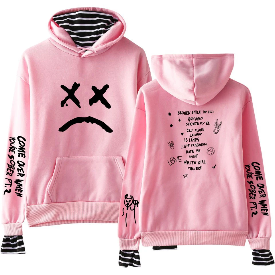 

Lil Peep Print Fake Two Pieces Hoodies Men Women Autumn New Fashion Sweatshirts Harajuku Matching Hoodies Boys Coat top