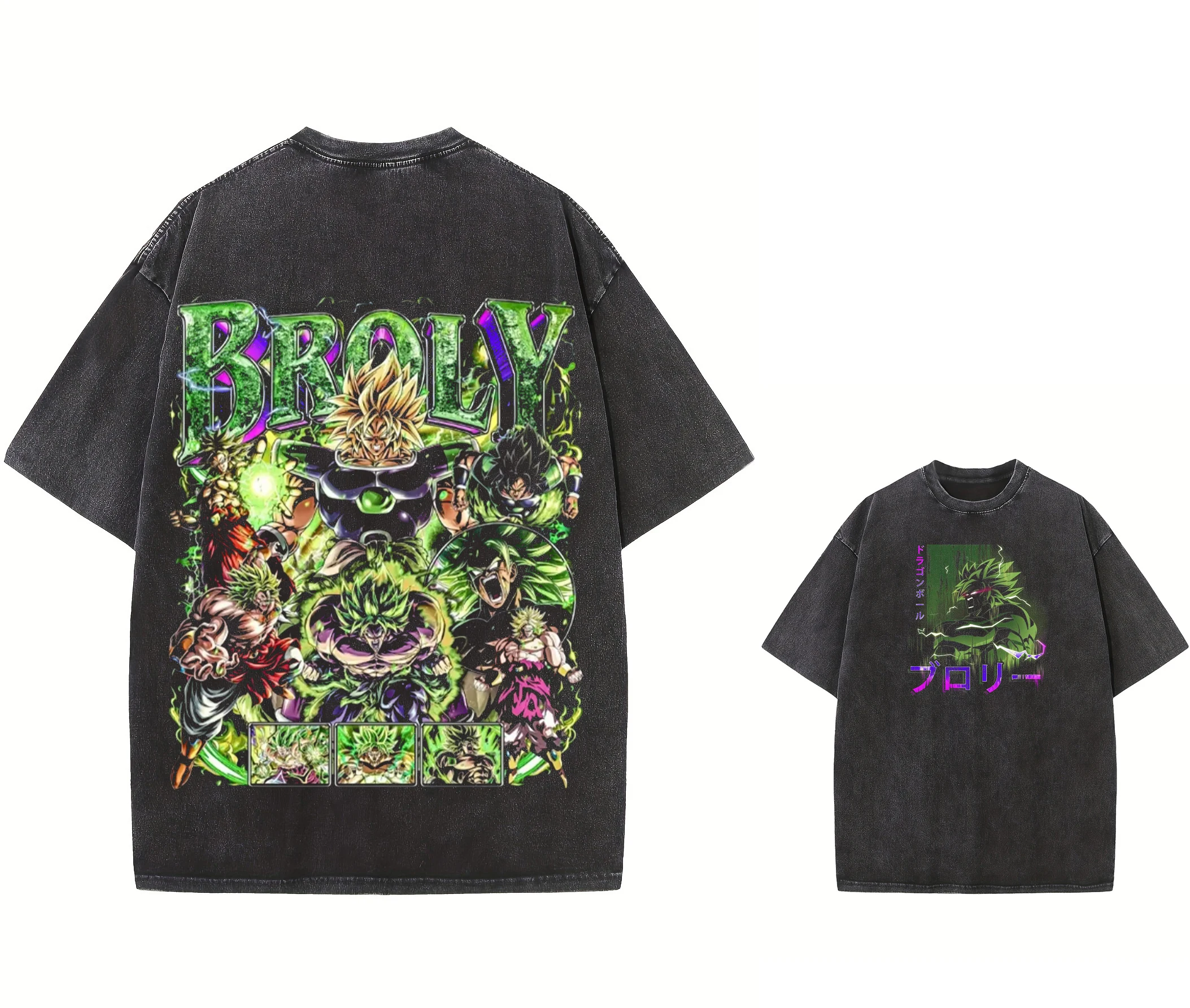 

2026 Summer Dragon Ball Vintage T-Shirt Cotton Heavyweight Washed Oversized Unisex Anime Vegeta & SSJ4 Goku Graphic Retro