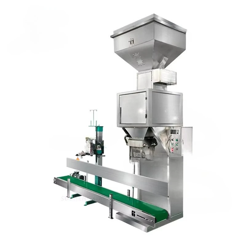 Factory Price 5kg 15kg 25kg Semi-automatic Granule Weighing Filling Bagging Machine for Fertilizer Rice Bean Seeds Sugar