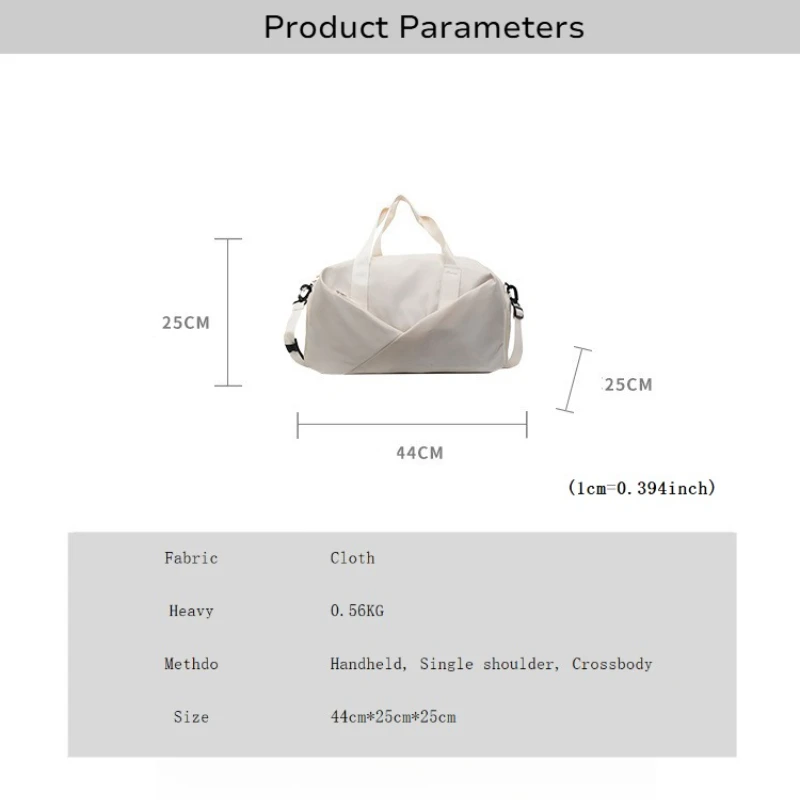 Handheld or Crossbody Strap Independent Shoe Compartment Business Travel Storage Bag  Fashionable Commuting Luggage Fitness Bag