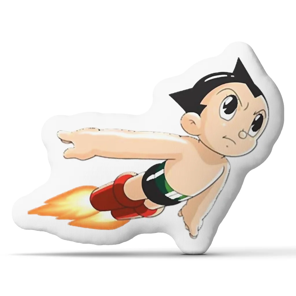 Astro Boy Shaped Throw Pillow Classic Anime Character Cushion Stuffed Decorative Pillow for Sofa Bedroom Home Decor Gift