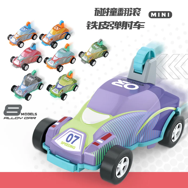 

Children Toy Car Creative Tin Ejection Dump Car 360° Collision Tumbling Racing Car Children Mini Pull Back Car Toys Inertia Car