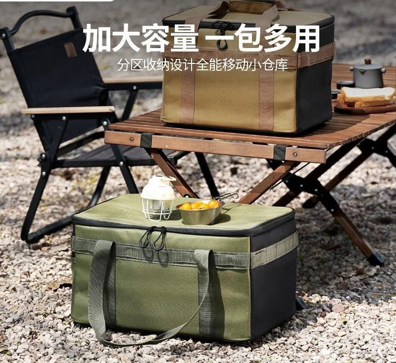 Outdoor Storage Bag Large Capacity Folding Storage Box Picnic Camping Equipment Storage Box Cutlery Kitchenware Outdoor