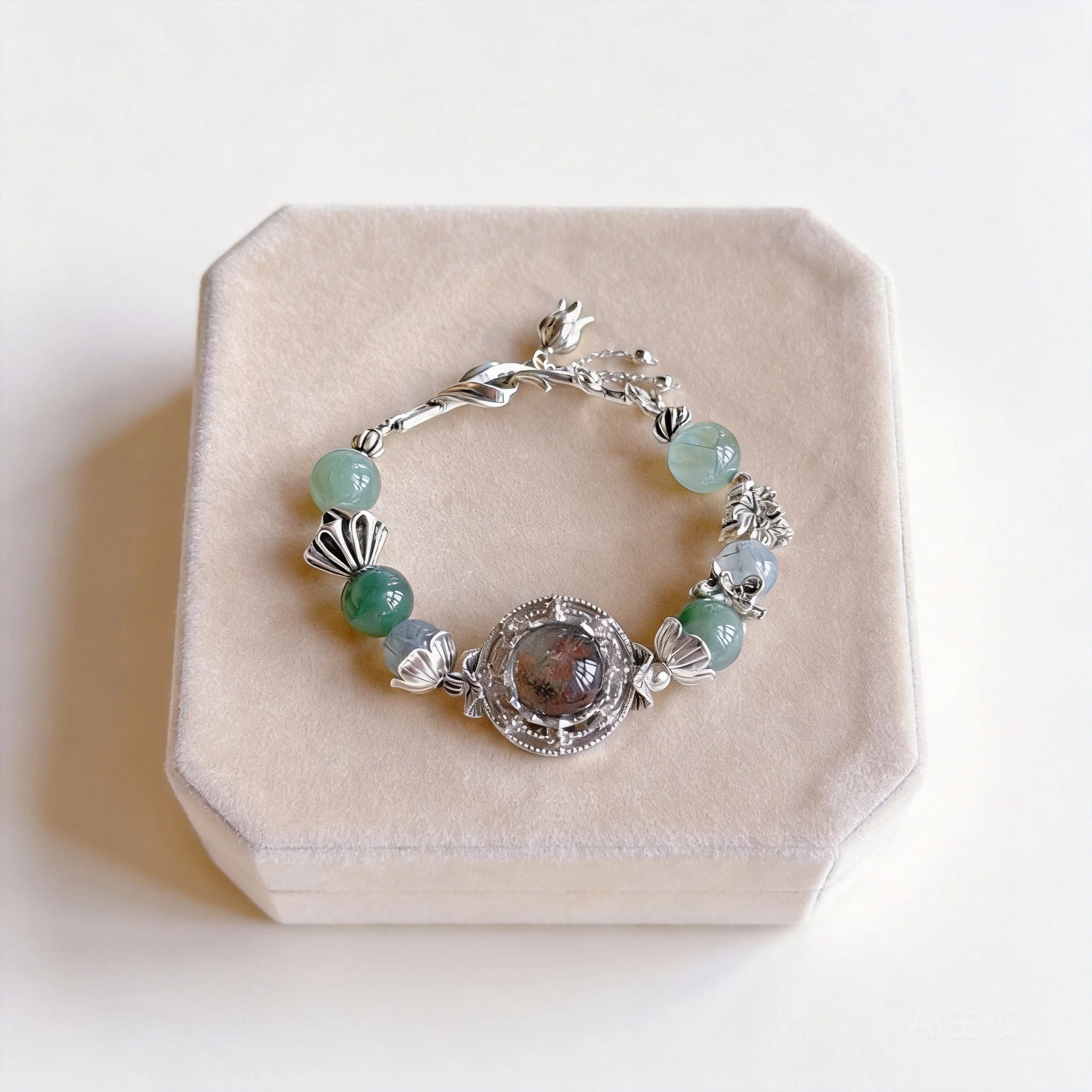 

Chinese Style Fengshui Lucky Green Rutilated Quartz Half Bangle Bracelet 12-14mm Natural Crystal Silver Jewelry Blessing Wealth