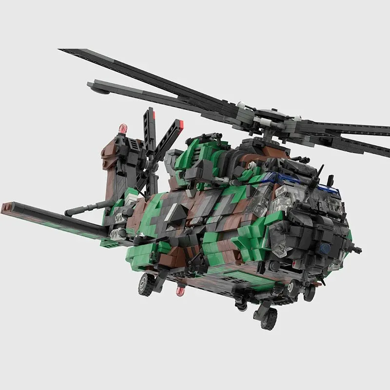 Military MOC 1:32 NH-90 Tactical Transport Helicopter French Army Building Blocks Fighter Toys Bricks Children's Birthday Gift