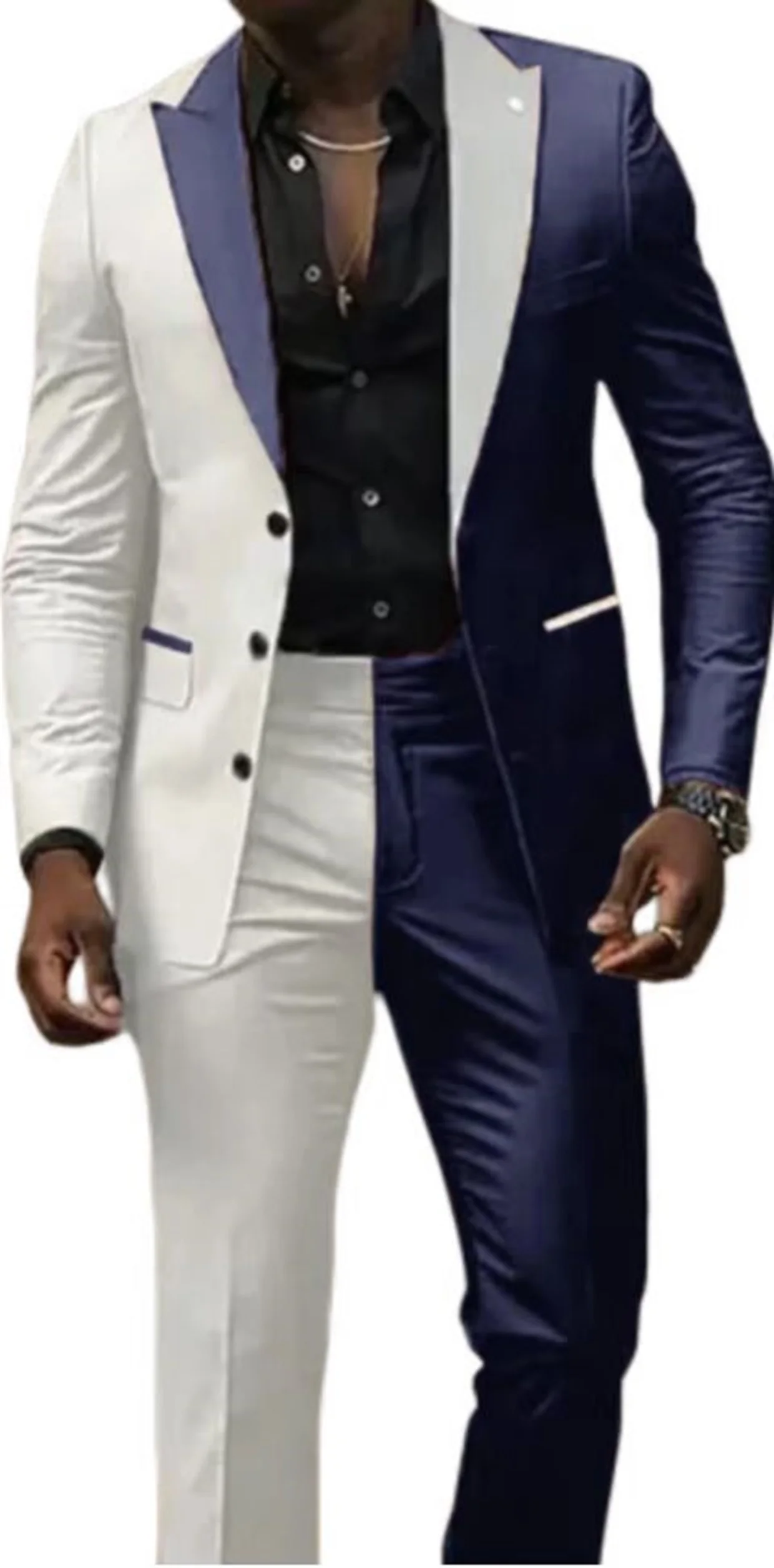 Two Color Panels for A  Men\'s Suits，Tailor-made Suits，2 Pieces Blazer and Pants Set，Single Breasted，for Summer Beach，Groomsmen