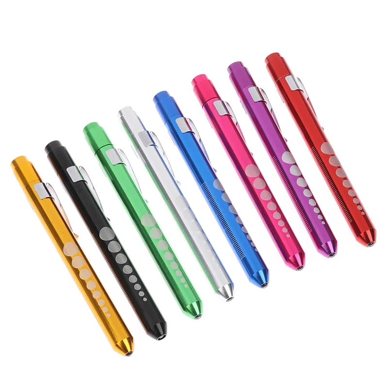 LED Flashlight Work Light First Aid Pen Light Torch Lamp Pupil Gauge Measurement Portable Medical Pen Light