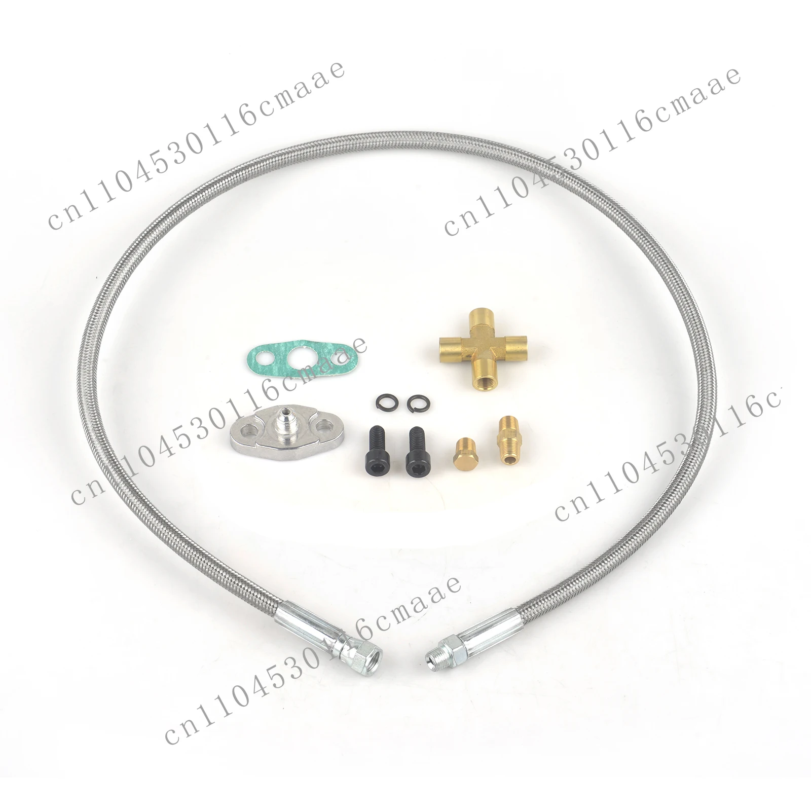 Turbine Supply Line Kit for T3 T4 T60 T61 T70 AN4-1/8NPT Braided Hose Return Line Kit Replacement