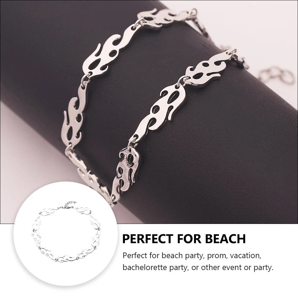 

Necklace Flame Male Jewelry Fashionable Pendant Chain Silver Simple Accessory Miss