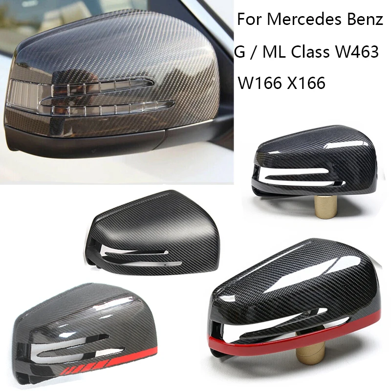 

For Mercedes Benz G / ML Class W463 W166 X166 GLE GLS G500 G63 ML350 GL350 Real Carbon Fiber Car Side Rear view mirror Covers